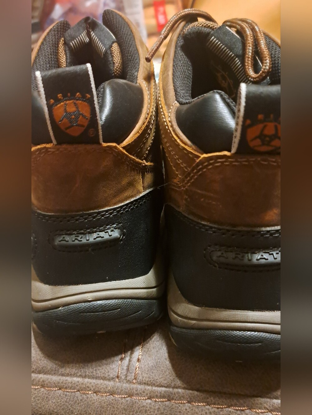 Mens Ariat Terrain Cordovan Brown Leather Hiking Boots Outdoors Work Sz 9D - Picture 7 of 10